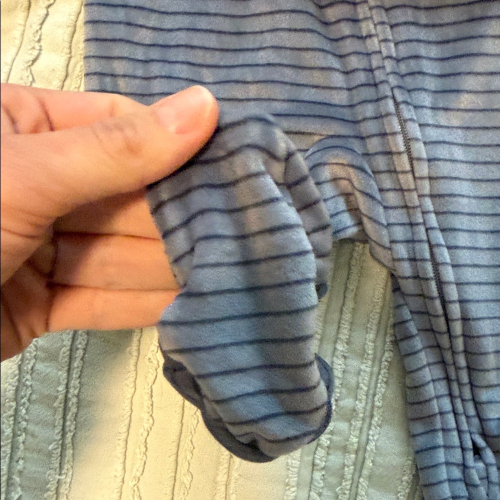 Carters Baby Striped Footed One-Piece with Hat - Picture 5 of 6